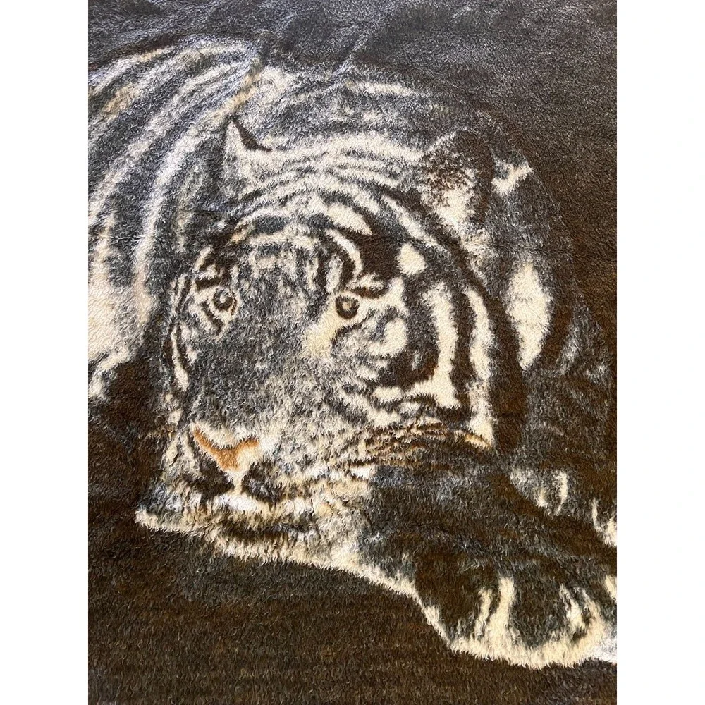 Biederlack Tiger Blanket 72” x 53” Reversible Throw Brown Germany
